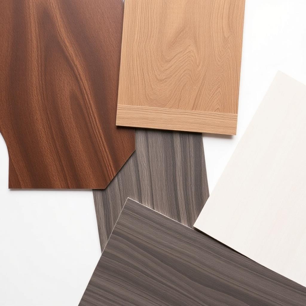 Laminate finish samples for kitchen shutters, wardrobes and interior cabinetry